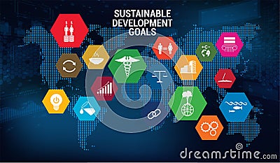 SDG - Sustainable Development Goals - Vector banner Vector Illustration